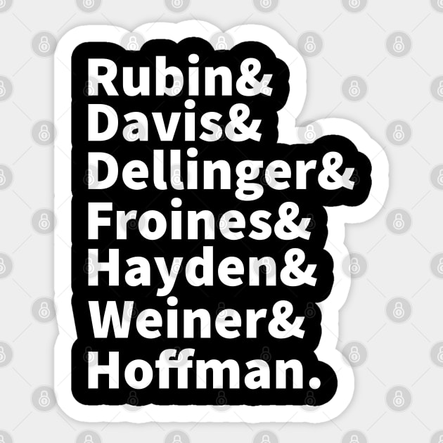 US History 1968 Chicago 7 Anti War Protests Sixties Sticker by Yesteeyear